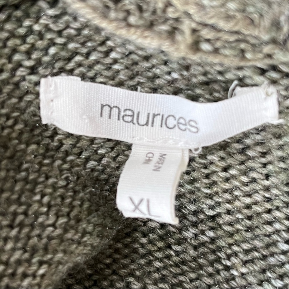 Maurices Sage Heather Soft Long Sleeve Open Front Pockets Cardigan Sweater XL - Picture 9 of 10